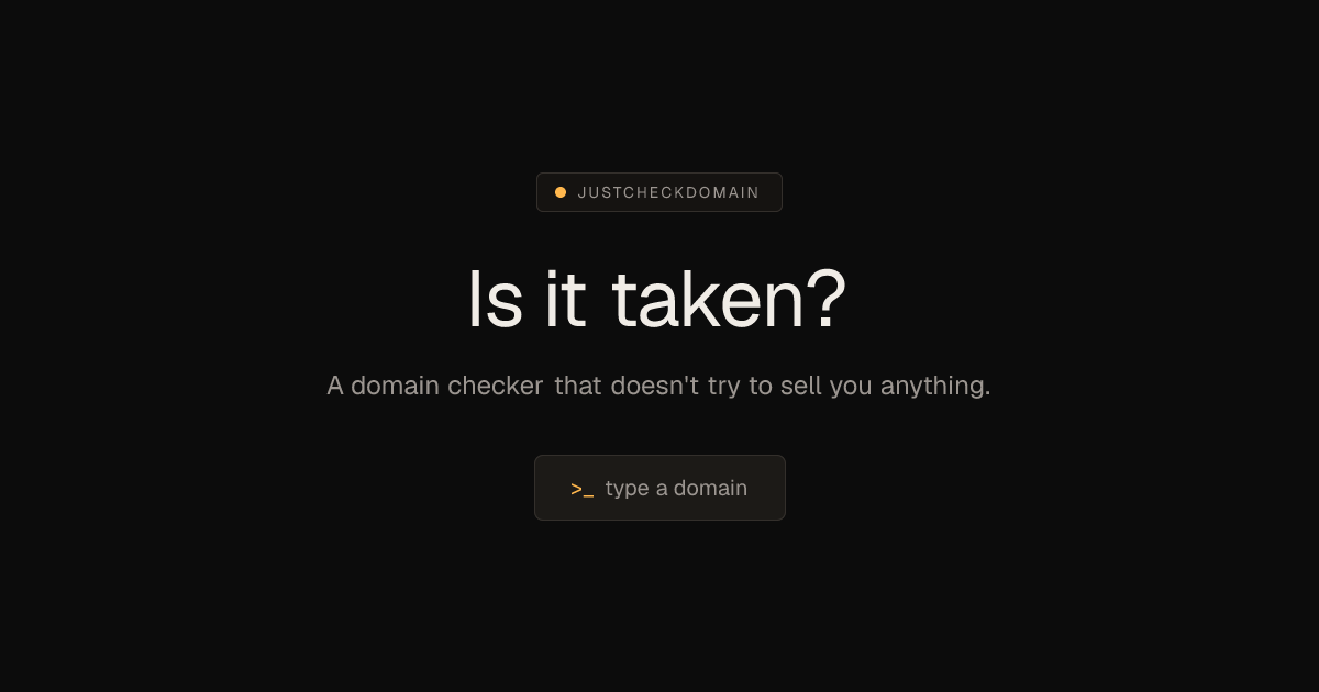 Just Check Domain — Free Domain Availability Checker
